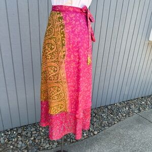 Silk Long Wrap Skirt